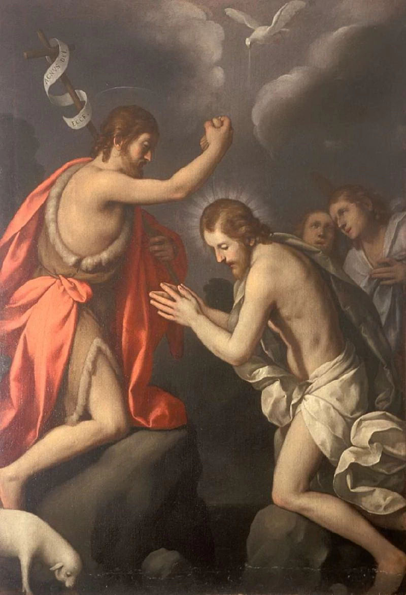 Battesimo di Gesù Cristo ad olio su tela